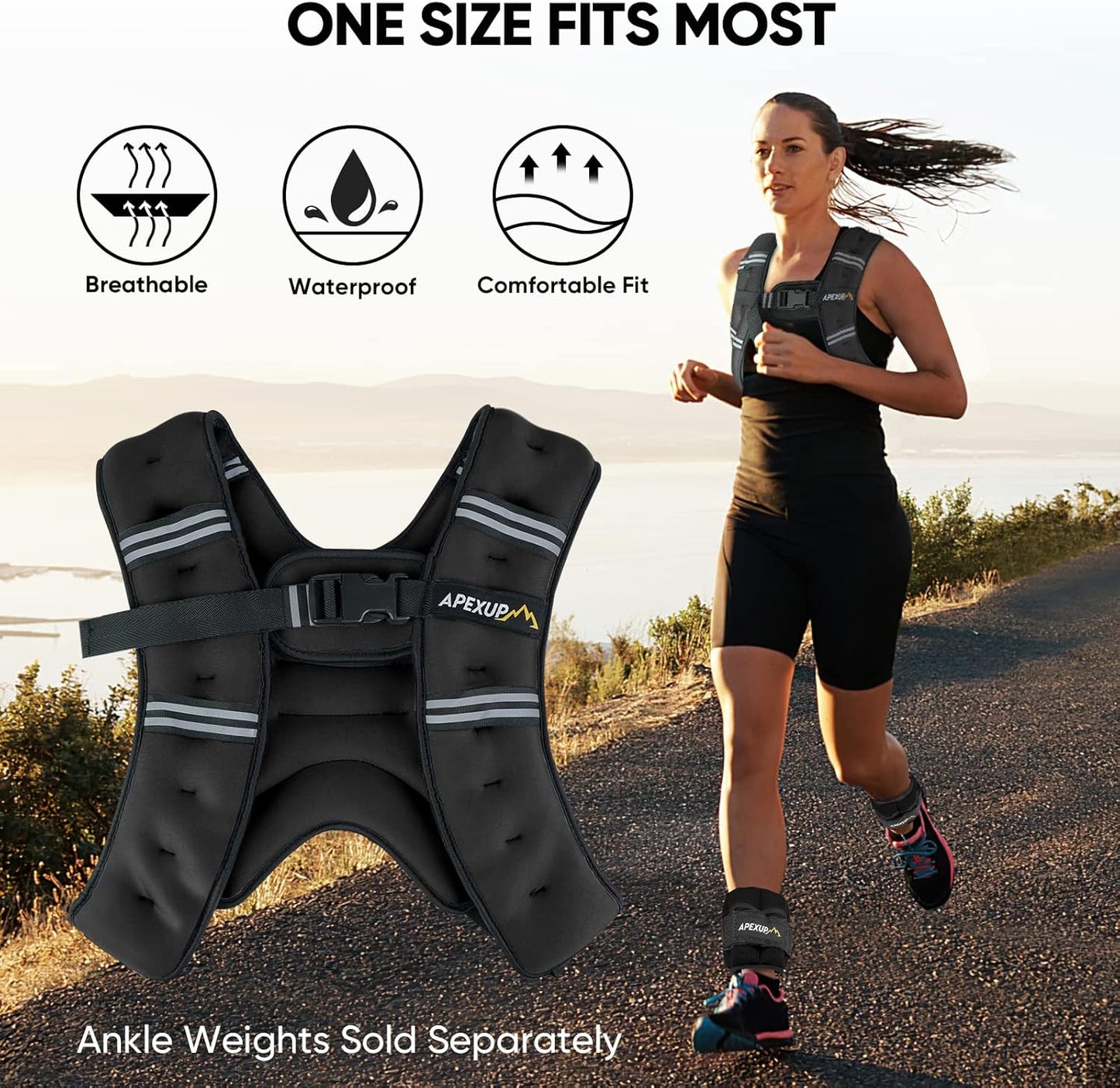APEXUP Weighted Vest Men Women, Weight Vest for Women Workout Equipment for Strength Training Running