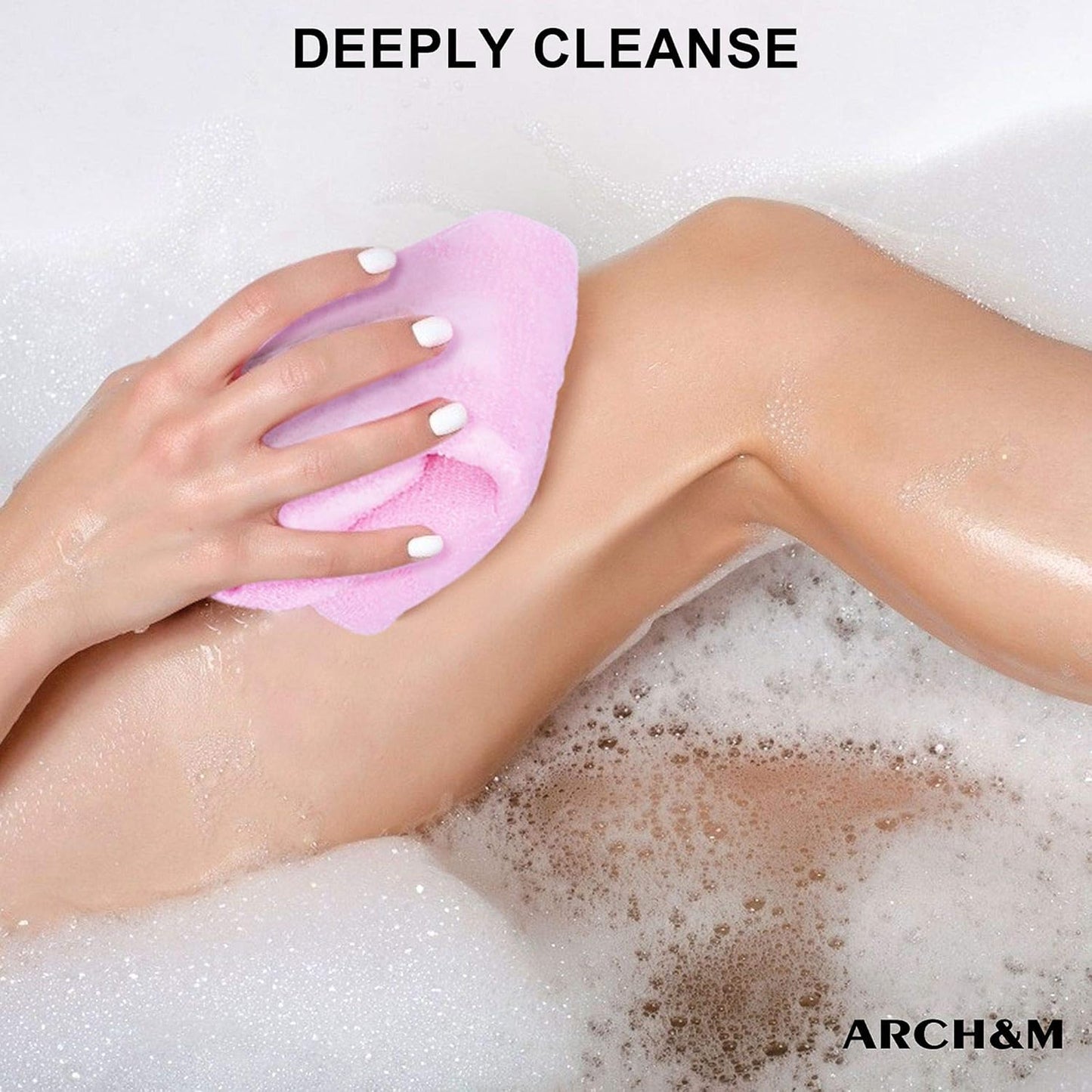 ARCH&M Exfoliating Washcloth Body Scrubber Back Scrubber for Shower Japanese Beauty Washcloth Bath Wash Cloth Korean Exfoliation Luffah Towel Net Sponge Loofah Body Scrub 3 Pack