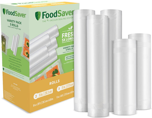 FoodSaver Vacuum Seal Rolls Multipack | BPA-Free Bags | Custom-Sized for Freshness